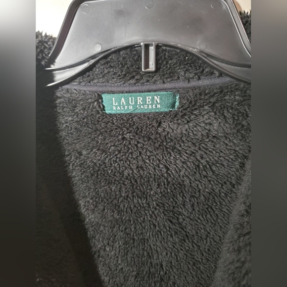 Lauren Ralph Lauren Faux Shearling Sherpa  Drape Front Jacket Size M - Picture 7 of 8